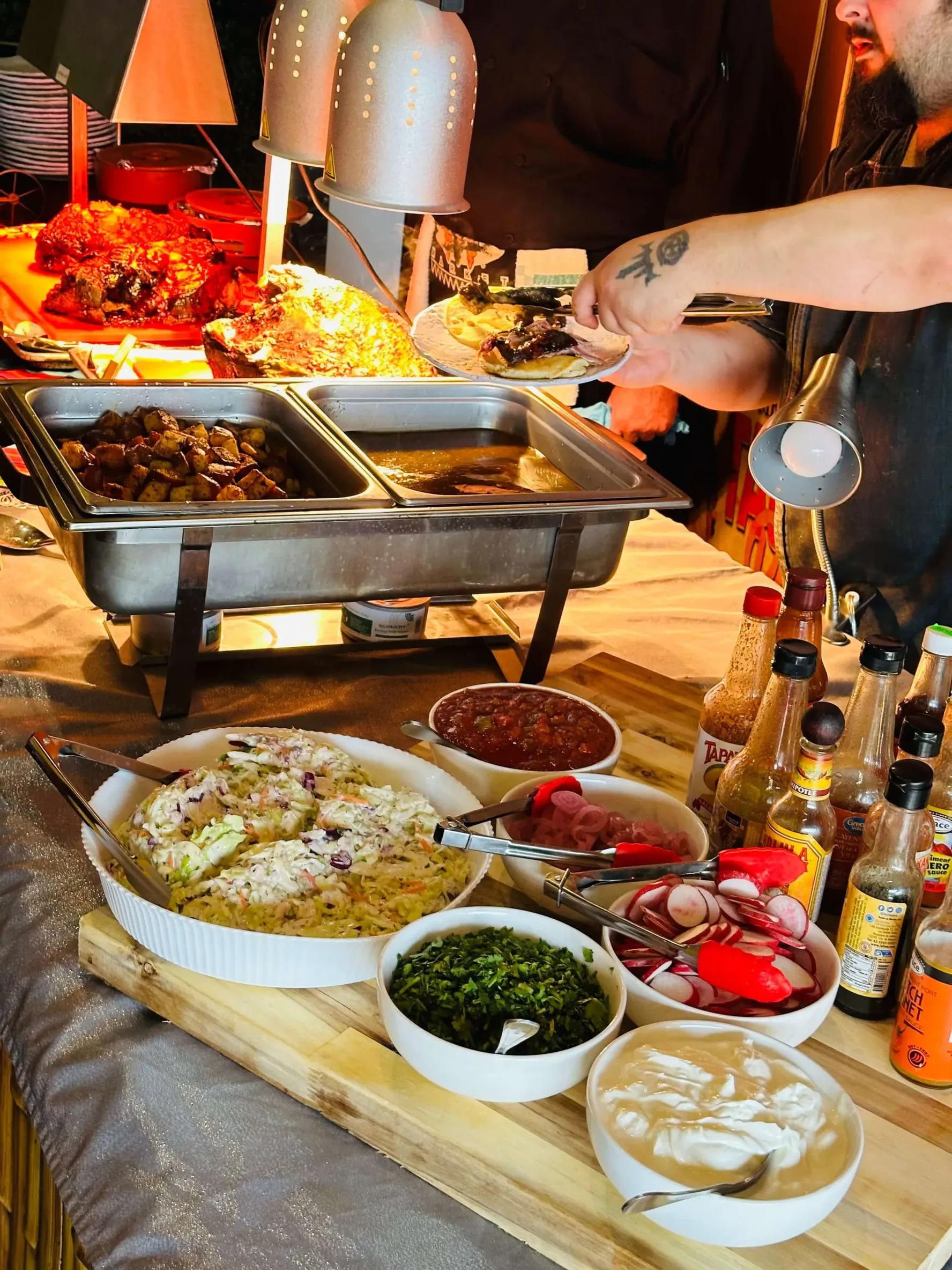 Party and group order food spread with sides and sauces from Kings Pizza And Wings, downtown Hamilton